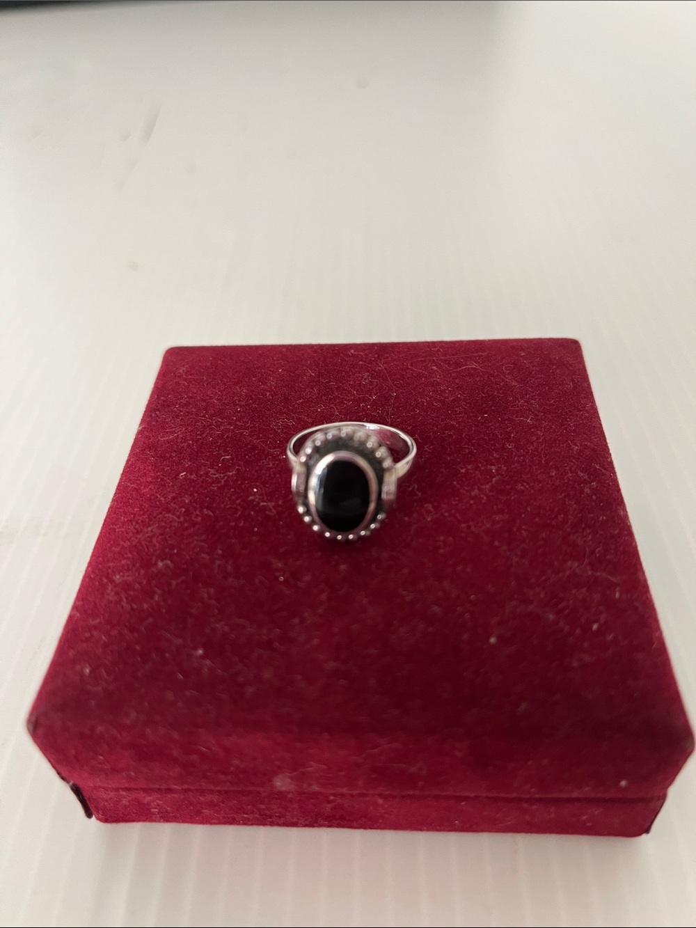 925 Vintage Onyx Sterling Silver Ring Size 5.5